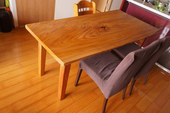 ケヤキ無垢一枚板テーブル