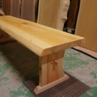 イチョウ一枚板ベンチ