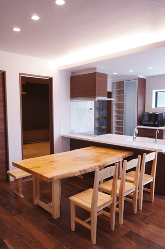 天然木一枚板ダイニングセット