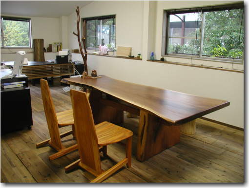 木一枚板会議テーブル