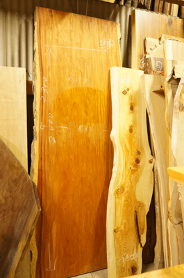 天然木一枚板ダイニングテーブルセット