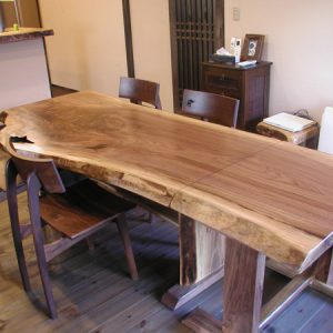 ブラックウォルナット一枚板セパレートテーブル