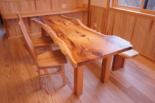 杉一枚板ダイニングセット