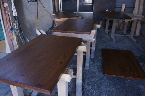 店舗用天然木無垢テーブル天板