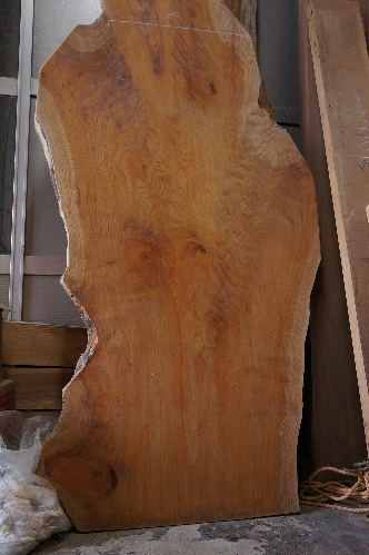 ケヤキ変形一枚板テーブル天板