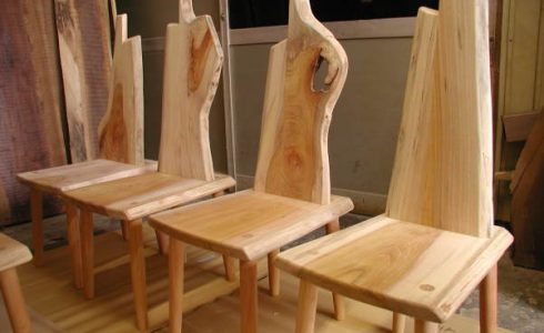 天然木イス製作