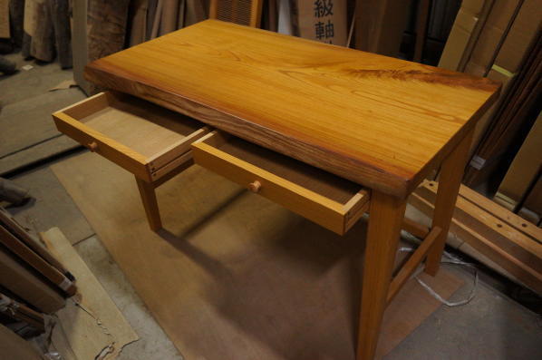 天然木一枚板天板デスク