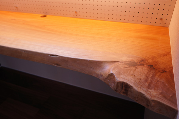 ケヤキ一枚板カウンター書斎