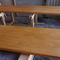 ケヤキ天然木カウンター