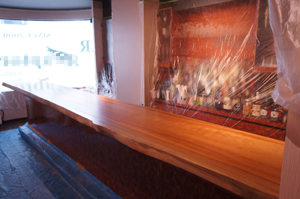 椨の木天然木無垢カウンター