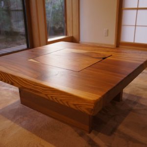 一枚板囲炉裏製作