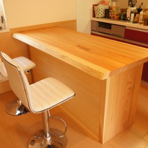 無垢キッチンカウンター