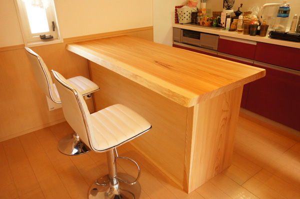 無垢キッチンカウンター