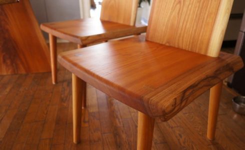 ケヤキ無垢一枚板椅子