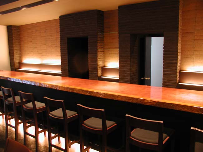 ブビンガ一枚板カウンター