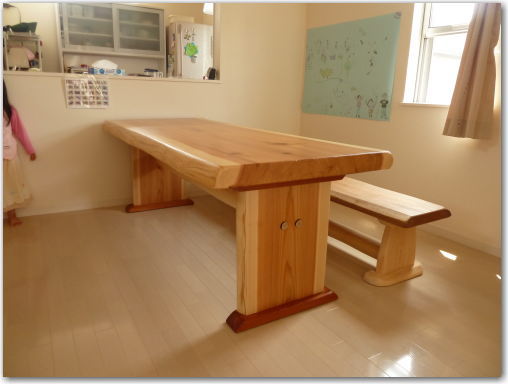 天然木一枚板ダイニングテーブルセット