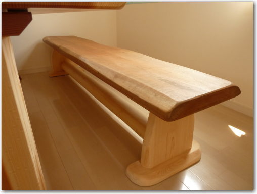 胡桃一枚板ベンチ