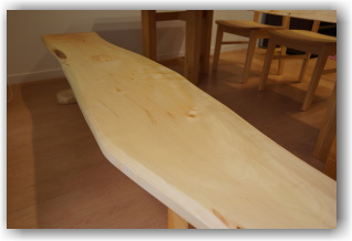 栃一枚板ベンチ