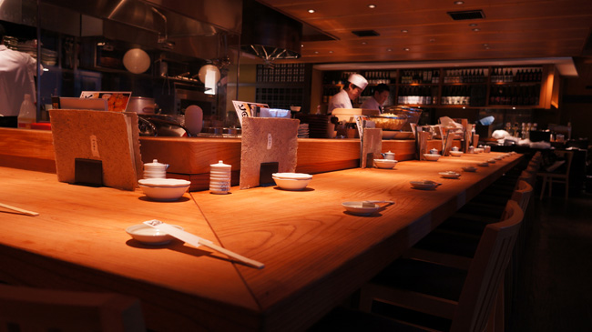 飲食店天然木一枚板カウンター加工