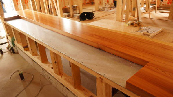 天然木一枚板カウンター