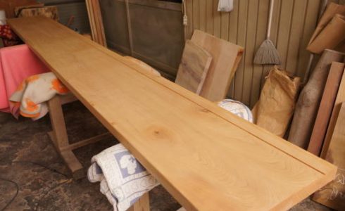 ケヤキ一枚板カウンター