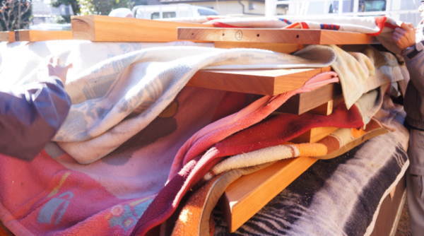 ケヤキ一枚板カウンターお引き取り