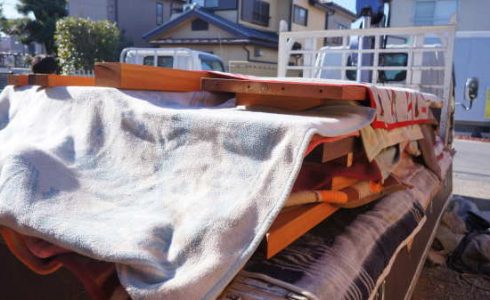 ケヤキ一枚板カウンター引き取り