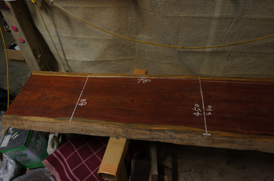 天然木一枚板カウンター製作打ち合わせ