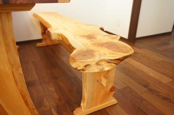 天然木一枚板ベンチ