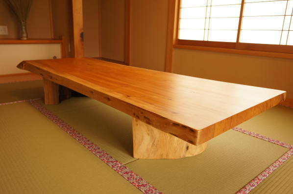 ケヤキ一枚板座卓