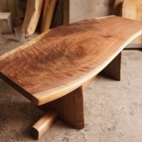 ウォルナット一枚板ベンチ