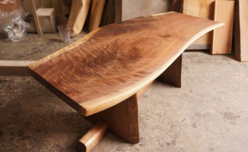 ウォルナット一枚板ベンチ