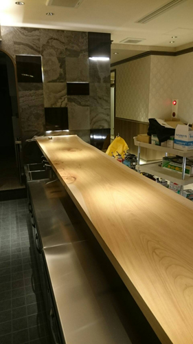 ケヤキ 一枚板 希少 バー bar カウンター 割烹 パオローズ BARカウンター | 一枚板 お取り引き実績 | 一枚板