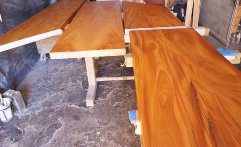 ケヤキ材無垢カウンター