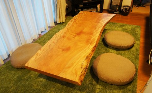 樺桜一枚板ローテーブル