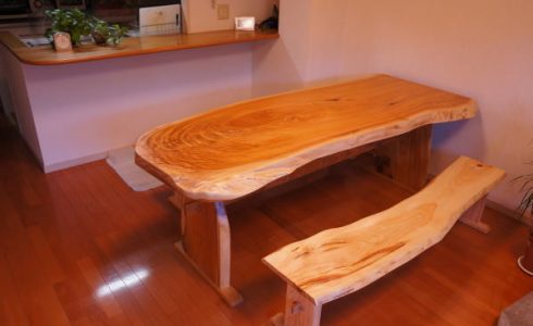 無垢一枚板ダイニングテーブルセット