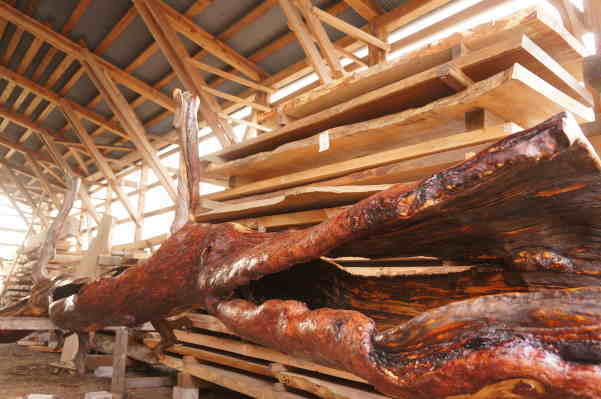 赤松皮付き丸太