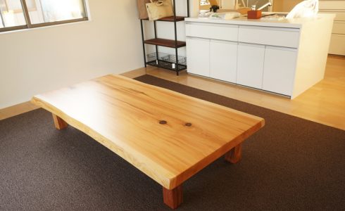 杉無垢一枚板座卓テーブル