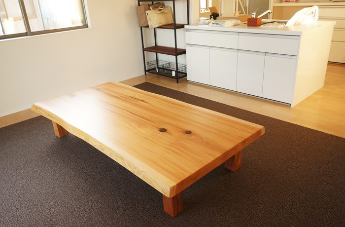 杉無垢一枚板座卓テーブル