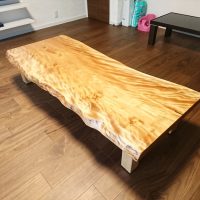 カバ桜一枚板ローテーブル