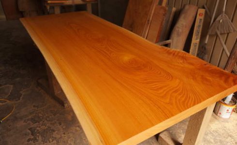 ケヤキ無垢一枚板テーブル