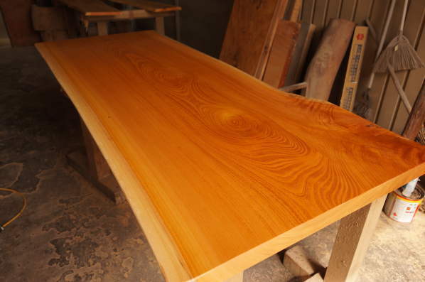ケヤキ無垢一枚板テーブル