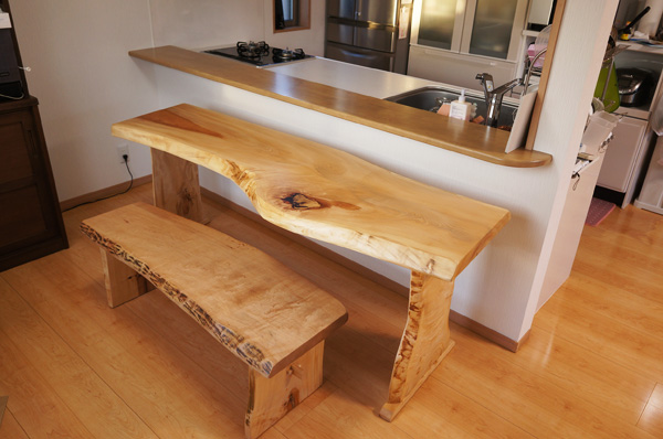 一枚板カウンターテーブル