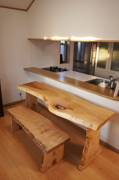 天然木カウンターテーブル