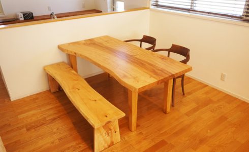 栃一枚板ダイニングテーブル