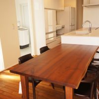 ブラックウォルナット二枚接ぎダイニングテーブル