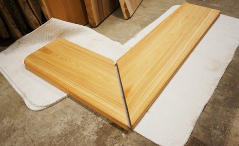 ヒノキ一枚板カウンター