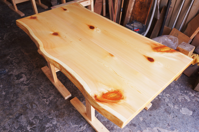桧天然木テーブル