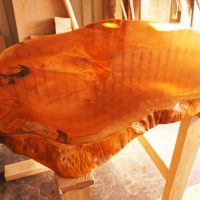 ケヤキ無垢座卓