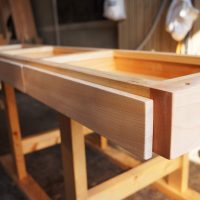 一枚板テーブル引き出し